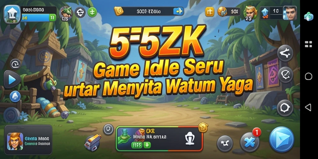 Tangkapan layar gameplay 555ZK dengan grafik yang menarik dan atmosfer santai.