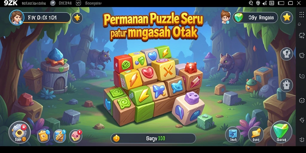Tampilan permainan puzzle yang menantang di 9ZK.