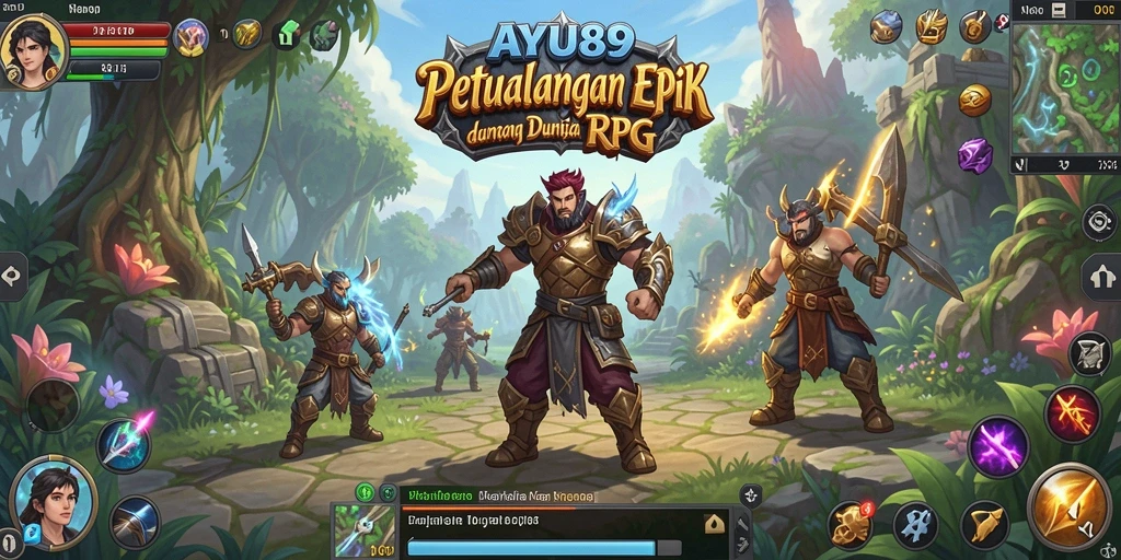 Tangkapan layar AYU89 menampilkan pertempuran seru di dunia RPG.