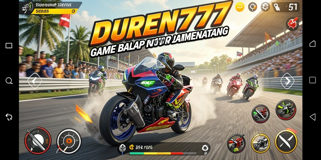 Tampilan gameplay balap motor yang mendebarkan di DUREN777.