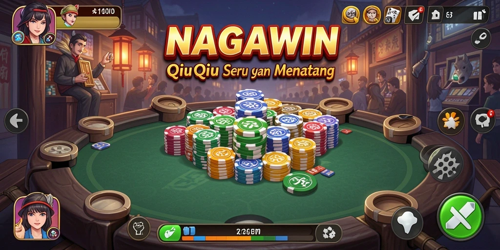Tampilan gameplay mendebarkan dari NAGAWIN, permainan QiuQiu yang menarik.