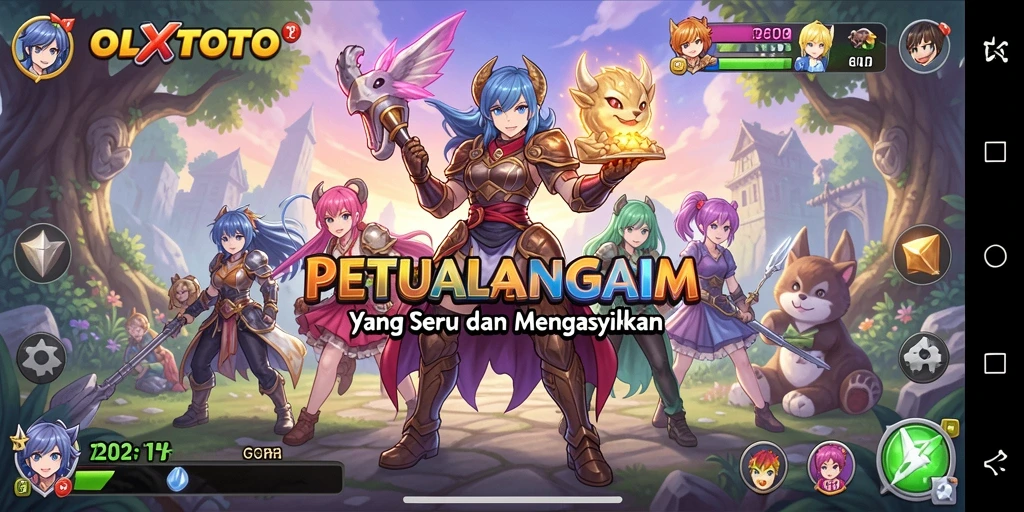 Tampilan gameplay <strong>OLXTOTO</strong> dengan karakter anime yang memukau.