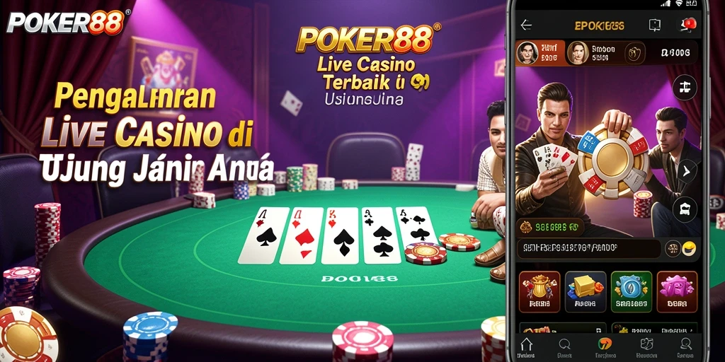 Tampilan gameplay <strong>POKER88</strong> yang mendebarkan di kasino langsung.