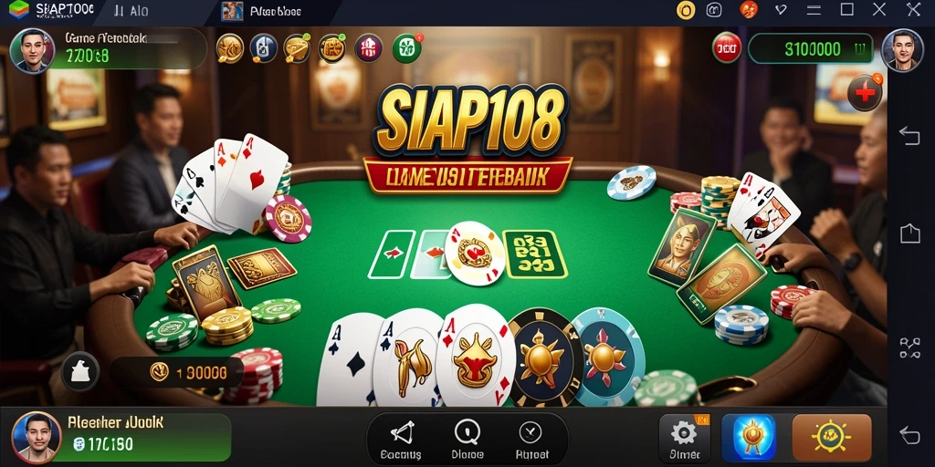 Screenshot gameplay SIAP108 menampilkan aksi seru bermain Poker.