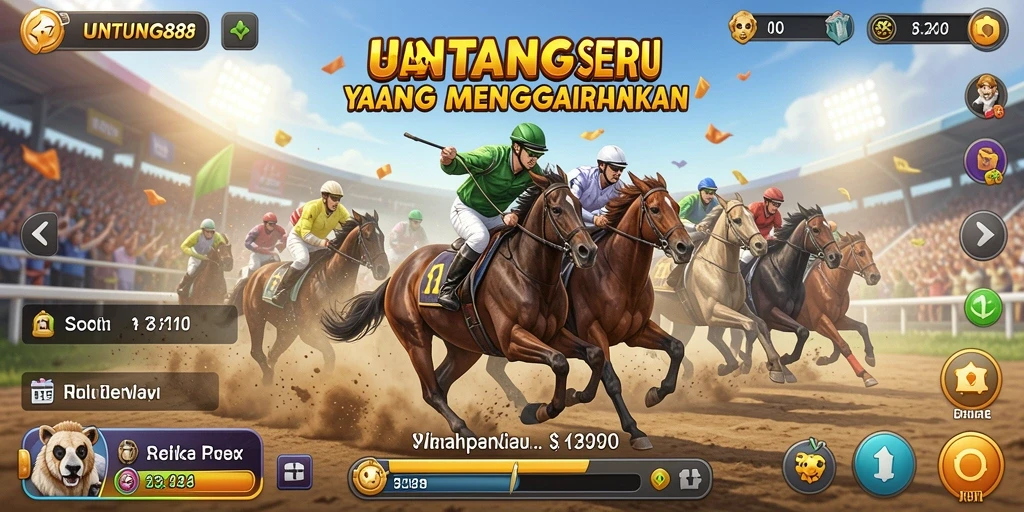 Tampilan gameplay UNTUNG88 dengan aksi balapan yang mendebarkan.